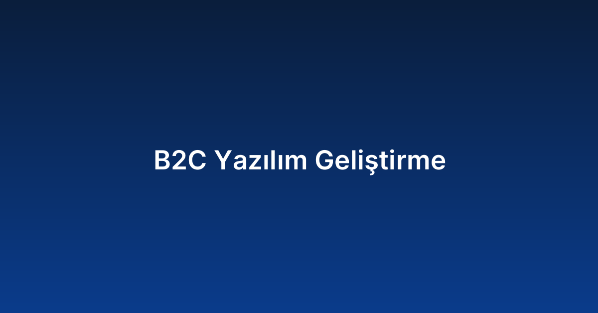 B2C Yazılım Geliştirme