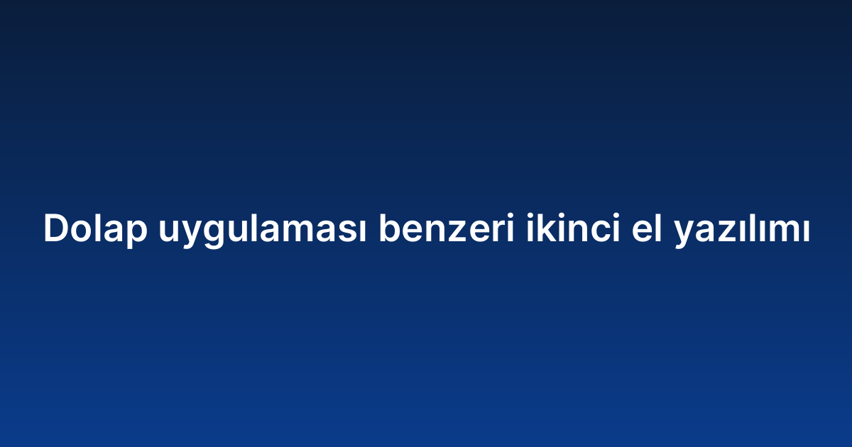 Dolap uygulaması benzeri ikinci el yazılımı