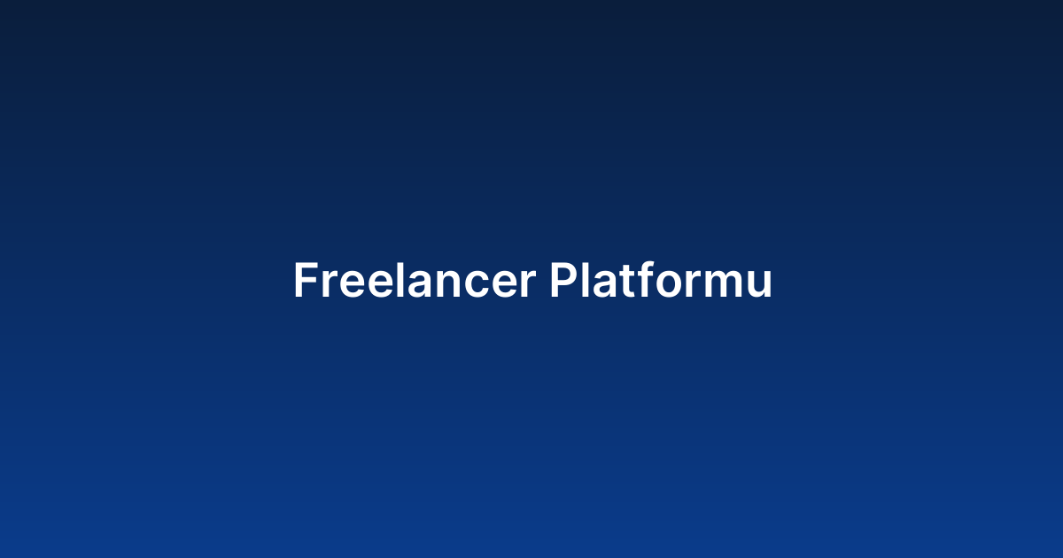 Freelancer Platformu