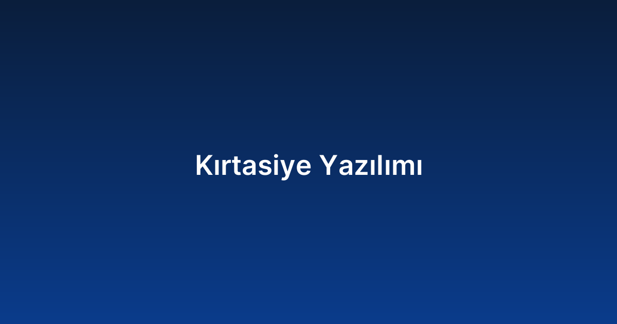 Kırtasiye Yazılımı