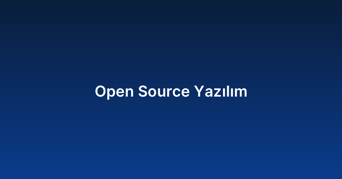 Open Source Yazılım