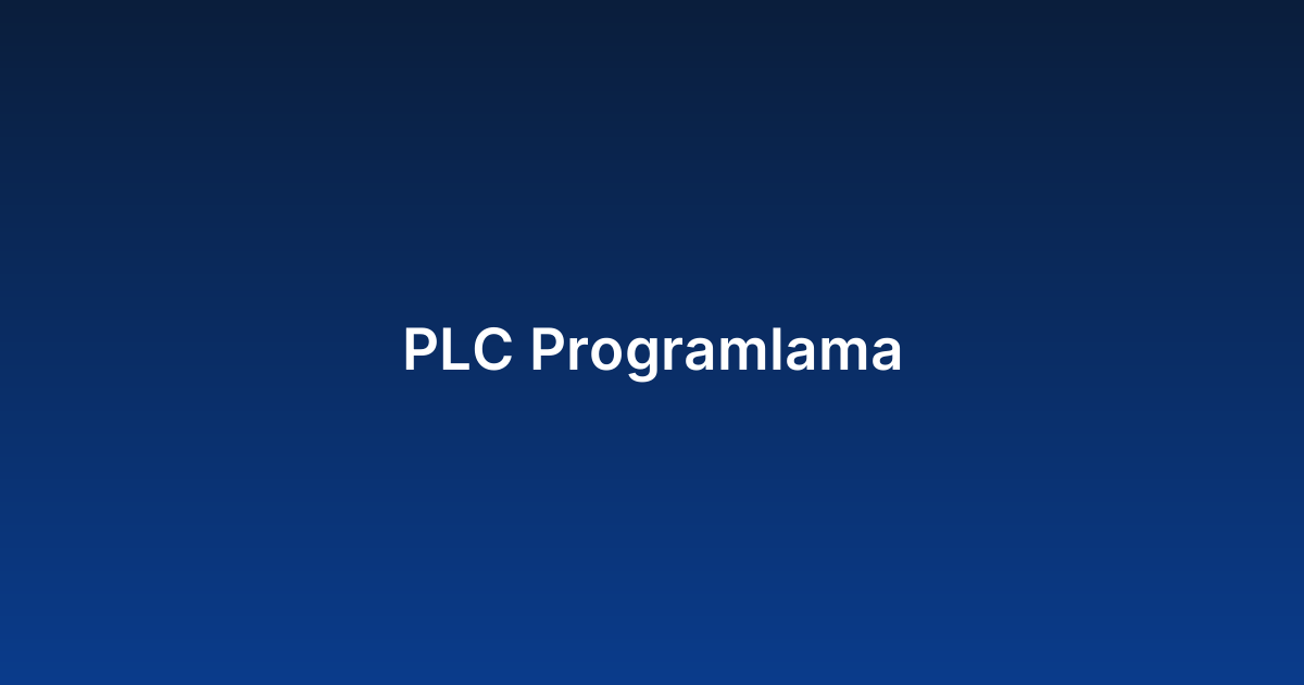 PLC Programlama