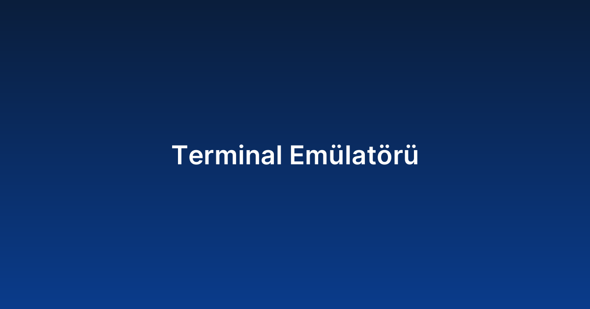 Terminal Emülatörü