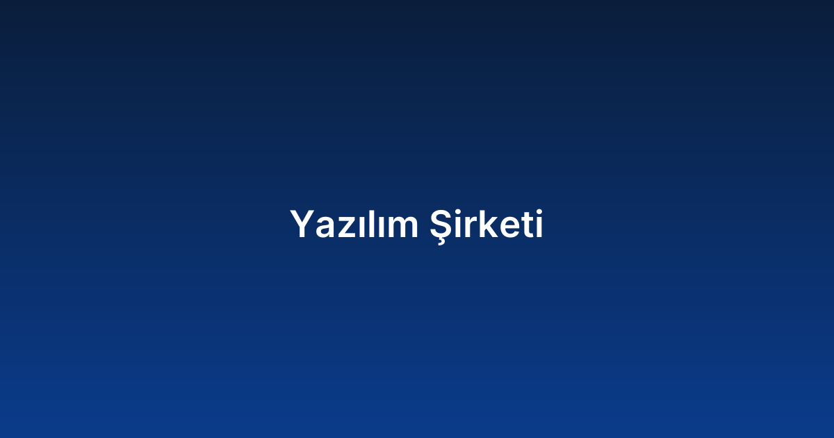 Yazılım Şirketi