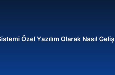 ERP Sistemi Özel Yazılım Olarak Nasıl Geliştirilir?