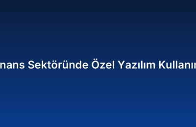 Finans Sektöründe Özel Yazılım Kullanımı