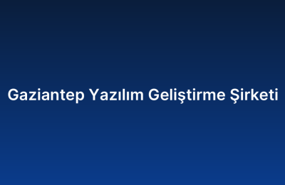 Gaziantep Yazılım Geliştirme Şirketi