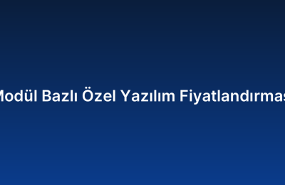 Modül Bazlı Özel Yazılım Fiyatlandırması