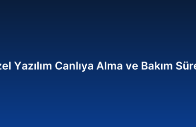 Özel Yazılım Canlıya Alma ve Bakım Süreci