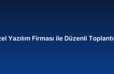 Özel Yazılım Firması ile Düzenli Toplantılar