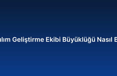 Özel Yazılım Geliştirme Ekibi Büyüklüğü Nasıl Belirlenir?