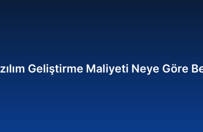 Özel Yazılım Geliştirme Maliyeti Neye Göre Belirlenir?