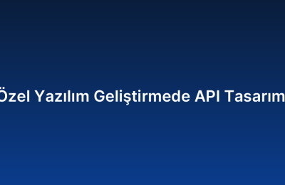 Özel Yazılım Geliştirmede API Tasarımı