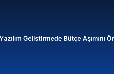 Özel Yazılım Geliştirmede Bütçe Aşımını Önleme
