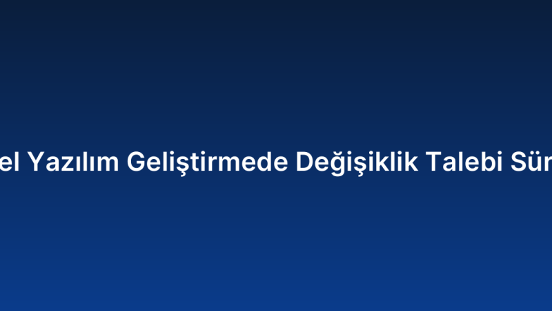 Özel Yazılım Geliştirmede Değişiklik Talebi Süreci