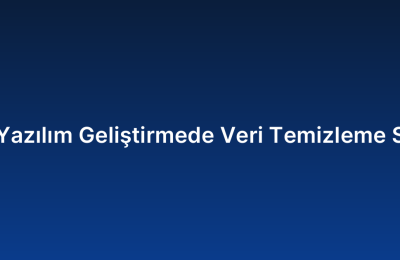 Özel Yazılım Geliştirmede Veri Temizleme Süreci