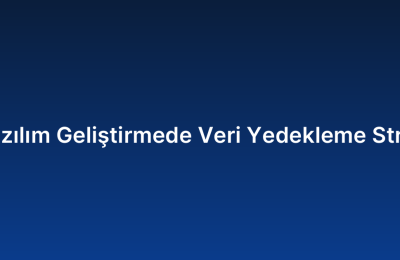 Özel Yazılım Geliştirmede Veri Yedekleme Stratejileri