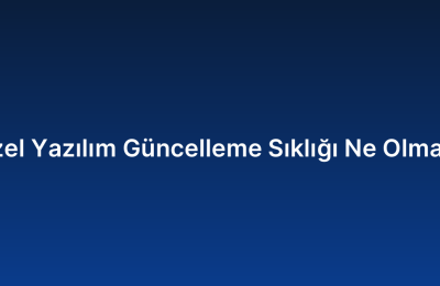 Özel Yazılım Güncelleme Sıklığı Ne Olmalı?