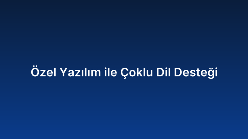 Özel Yazılım ile Çoklu Dil Desteği