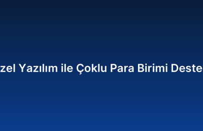Özel Yazılım ile Çoklu Para Birimi Desteği