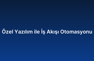 Özel Yazılım ile İş Akışı Otomasyonu