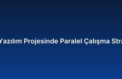 Özel Yazılım Projesinde Paralel Çalışma Stratejisi