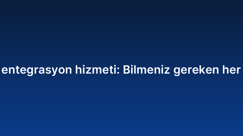 API entegrasyon hizmeti: Bilmeniz gereken her şey