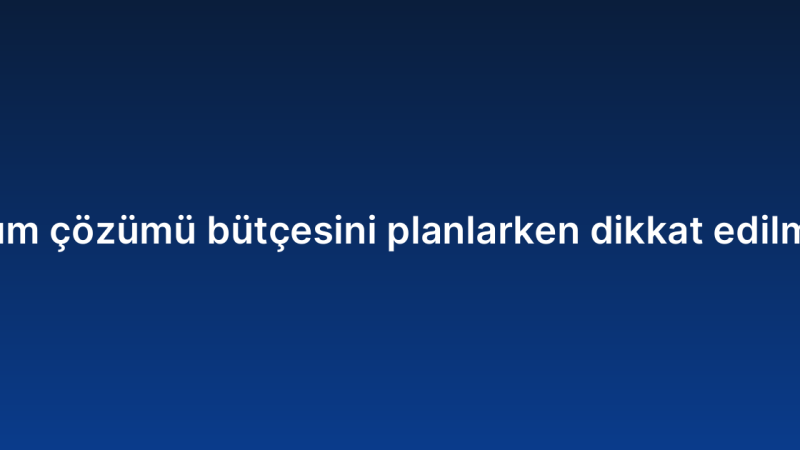 Kurumsal yazılım çözümü bütçesini planlarken dikkat edilmesi gerekenler