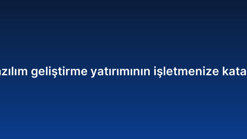 Web tabanlı yazılım geliştirme yatırımının işletmenize katacağı avantajlar